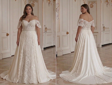 Elegantes Brautkleid für kurvige Frauen im luxuriösen Stil