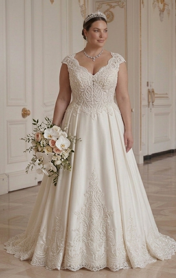Elegant Luxury Wedding Dress For Curvy Bride Premium Bridal Wear