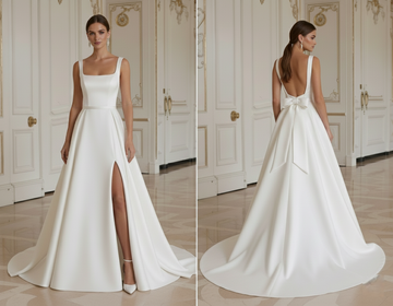 Rochie de mireasă elegantă, modernă și minimalistă, de lux