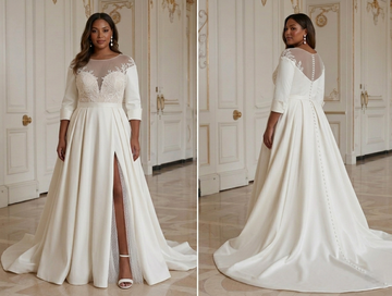 Gaun Pengantin Plus Size Elegan untuk Upacara Pernikahan Modern