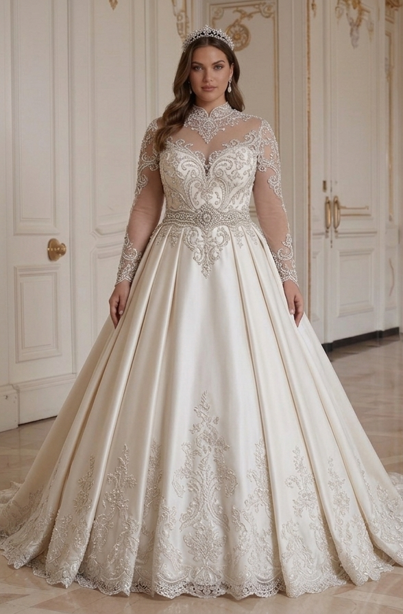 Elegante Bruidsjurk in Grote Maten Premium