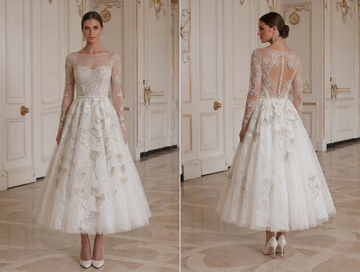 Elegantes knielanges Hochzeitskleid Premium Brautkleid