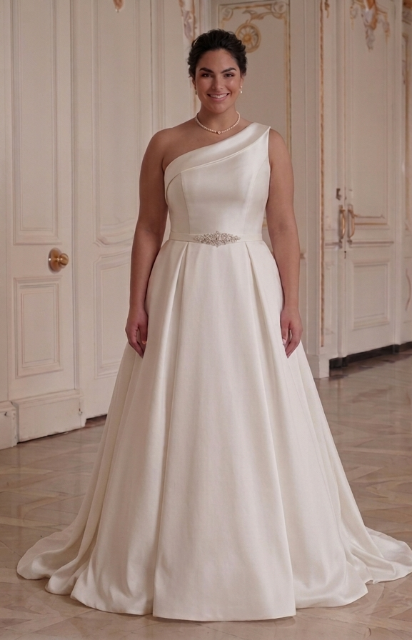 Elegantes Hochzeitskleid für Braut in Übergröße Klassischer Braut-Look
