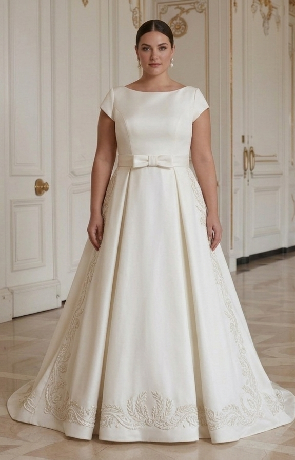 Elegantes Brautkleid für Plus-Size-Braut im Old-Money-Stil