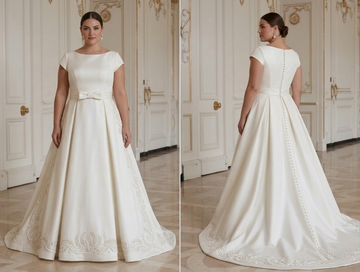 Elegantes Brautkleid für Plus-Size-Braut im Old-Money-Stil