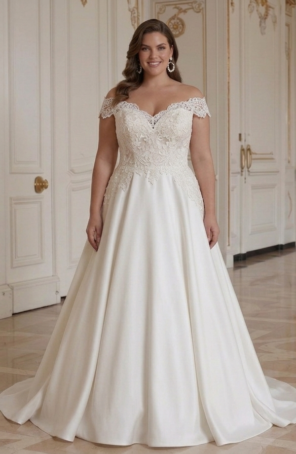 Feminine Wedding Dress For Plus Size Bride Elegant Bridal Design