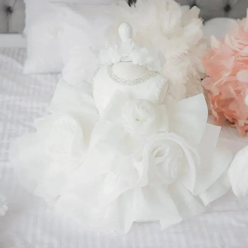 Flower Girls Dresses for Kids Baby 1st Birthday Children's Princess Costume Infant Ball Gowns Baptism Party Fluffy Wedding Dress