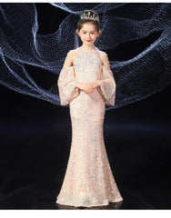 Girl Child Dress For Wedding Princess Kids Birthday Dress Beadings Long Ceremonial Dresses robe princesse enfant fille Sarah Houston