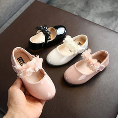 Girls Princess Leather Shoes Single Shoes Colorful Floral Dance Shoe Pearl Design Children Performance Shoes Sarah Houston