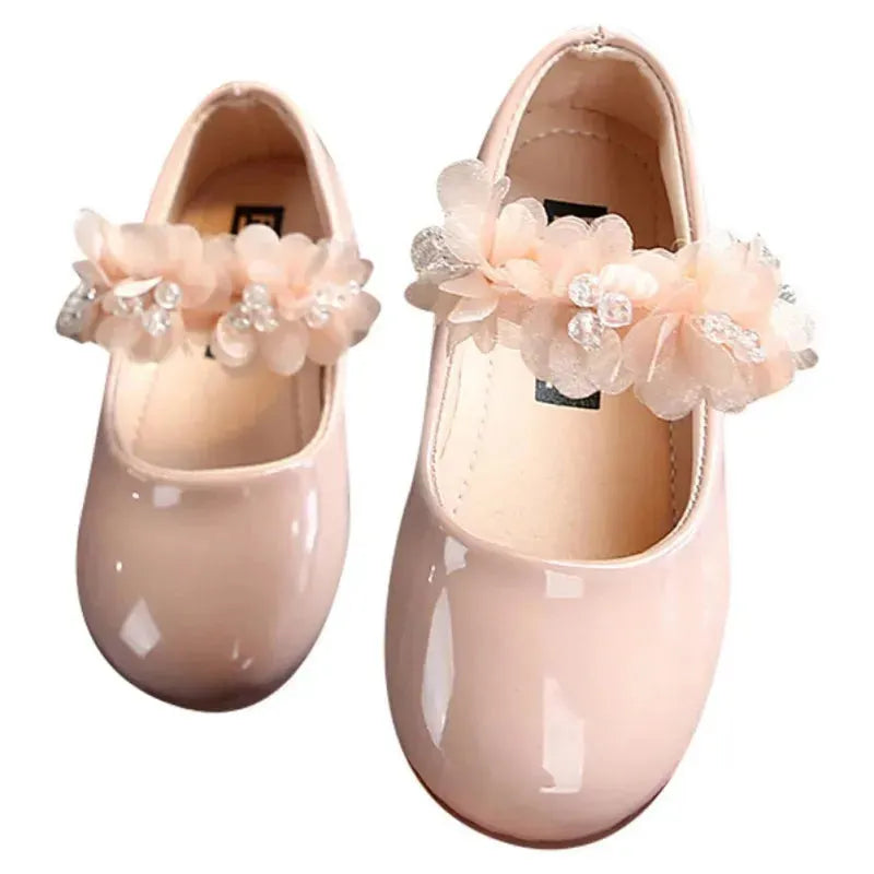Girls Princess Leather Shoes Single Shoes Colorful Floral Dance Shoe Pearl Design Children Performance Shoes SZ2048P