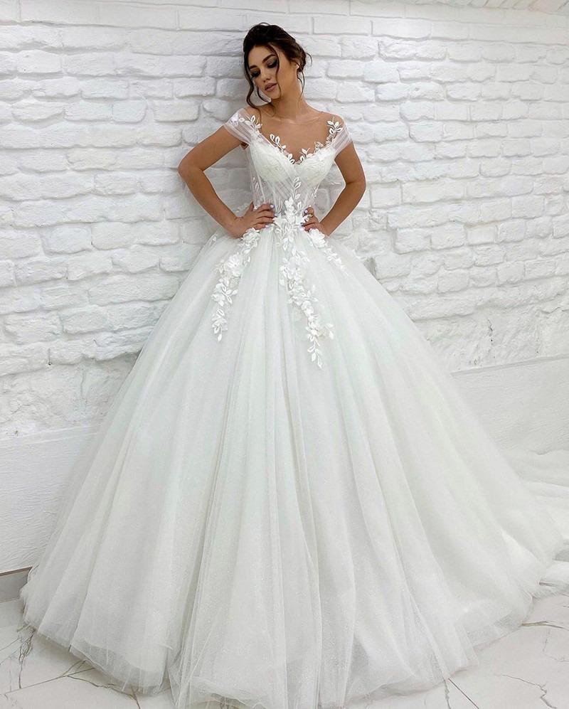 Vestido de novia de princesa con hombros descubiertos y apliques de encaje 3D, estilo bohemio, para novia, hecho a medida 