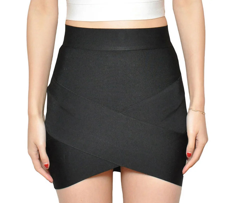 Ladies Rayon Thick Short Bandage Skirt Cocktail Party Cute Mini Skirt