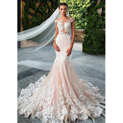 Robe de mariée Boho Loveress Sirène appliques en dentelle sexy