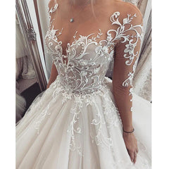 LoveRss Robe de mariée en dentelle charmante en V Van à cols longs Landes Boutons de mariée Princesse Boutons Boutons Robe de Mariee