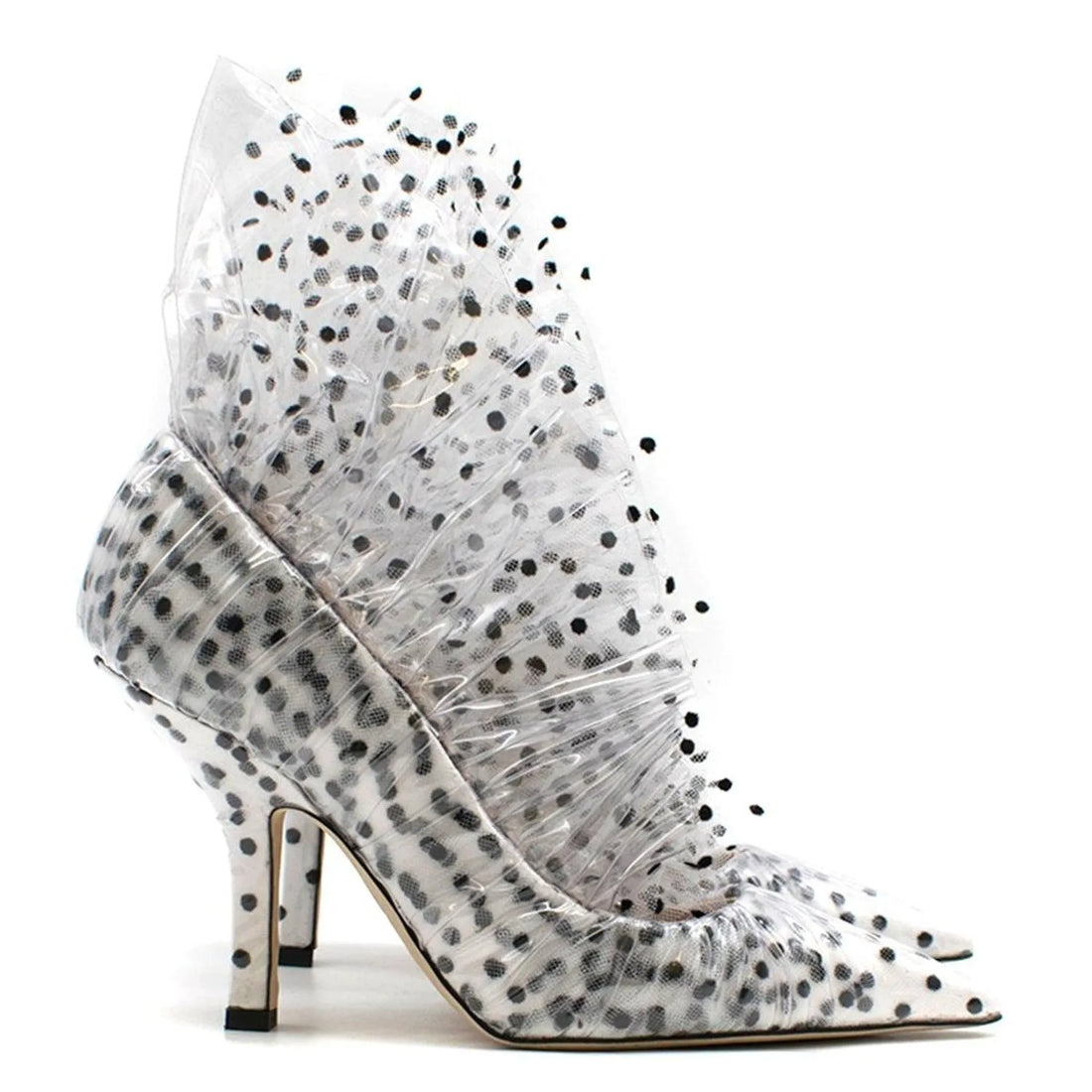 Polka Dot Pointed Toe Pumps Slip on Shallow Thin High Heels Fashion Novel Style Big Size Woman Shoes Spring Zapatillas Mujer