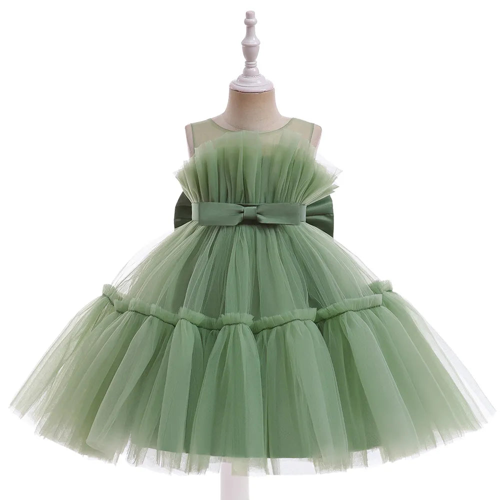 HOT Baby Girls Ruffles Party Dress Elegant Fluffy Evening Princess Birthday Kids Dresses for Girl Wedding Children Costume Sarah Houston