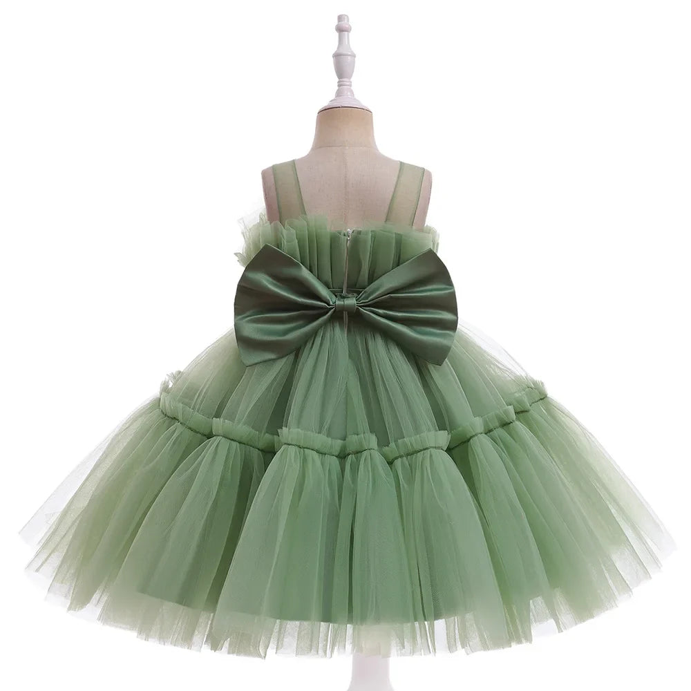 HOT Baby Girls Ruffles Party Dress Elegant Fluffy Evening Princess Birthday Kids Dresses for Girl Wedding Children Costume Sarah Houston