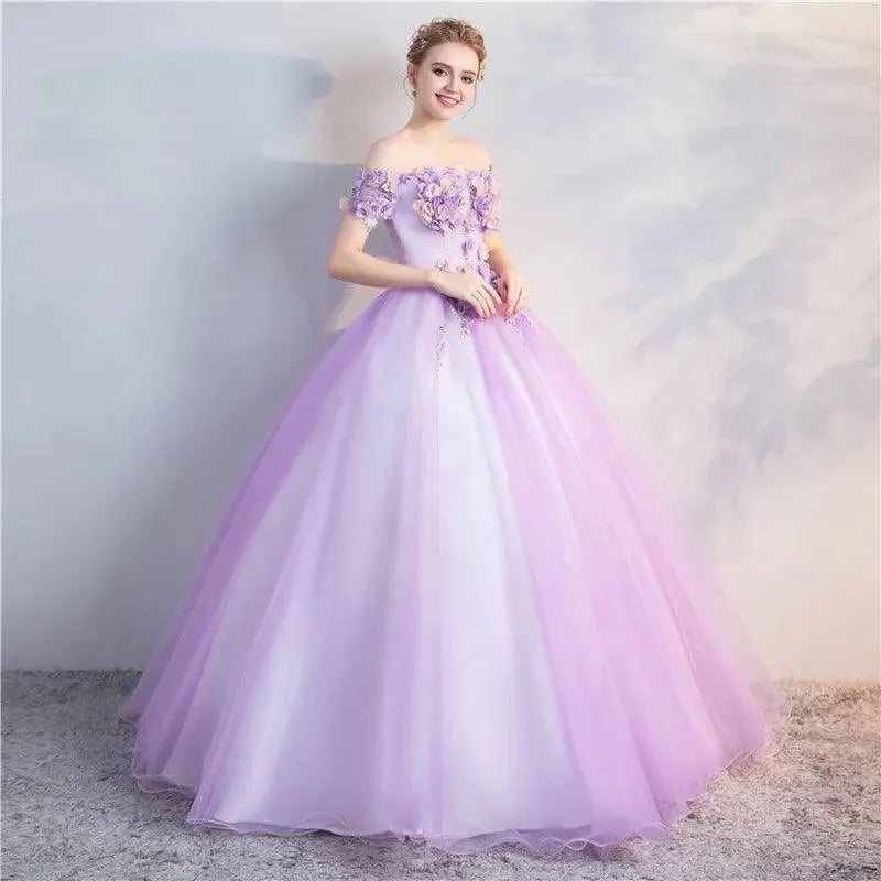 Quince Dress | Quinceanera Dresses The Party Prom Short Sleeve Shoulder Ball Gown Sweet Floral Print Vestidos Debutantes Customized