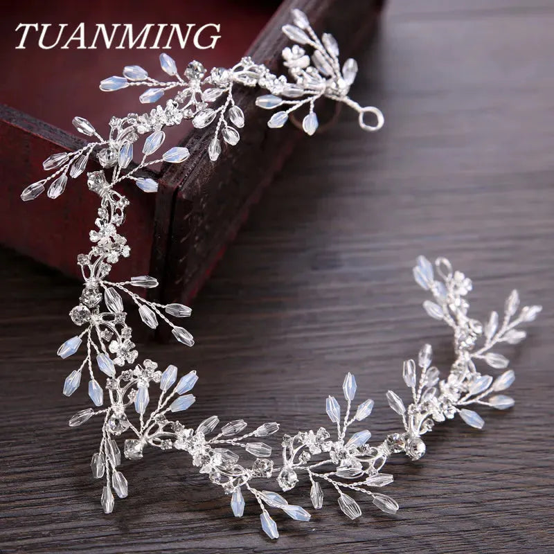 Bride Hair Band White Crytal Headband Wedding Bridal Hair Accessories Tiara Ornaments Wedding Headbands For Bride