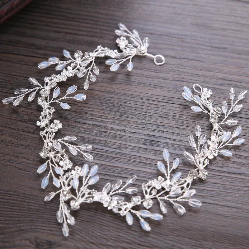 Bride Hair Band White Crytal Headband Wedding Bridal Hair Accessories Tiara Ornaments Wedding Headbands For Bride