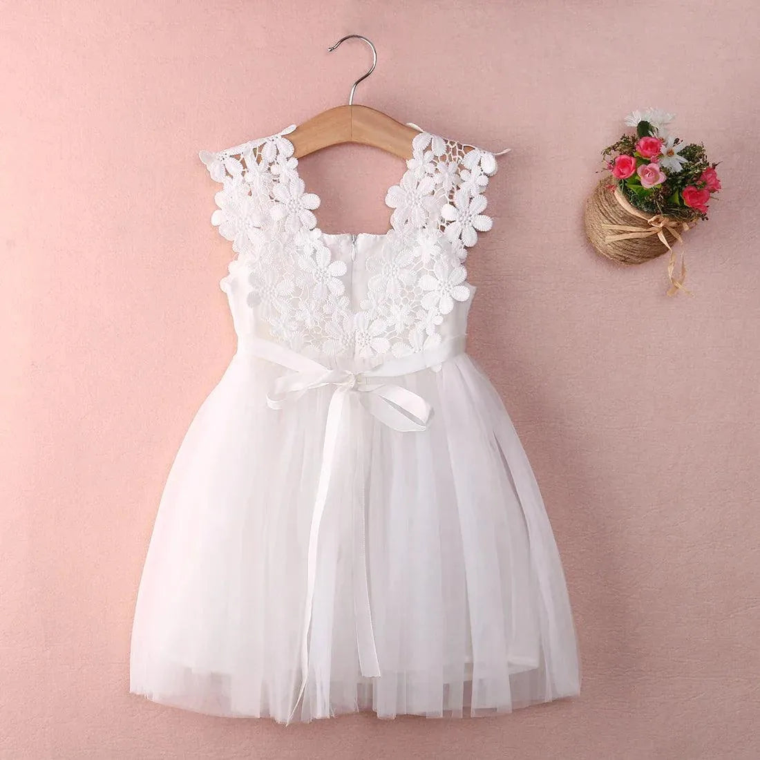 Wholesale Princess Toddler Kid Child Girl Tutu Dress Lace Tulle Party Wedding Birthday Dresses For Girls Summer Sleeveless