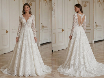 Handgefertigtes Spitzenhochzeitskleid Elegantes Brautkleid