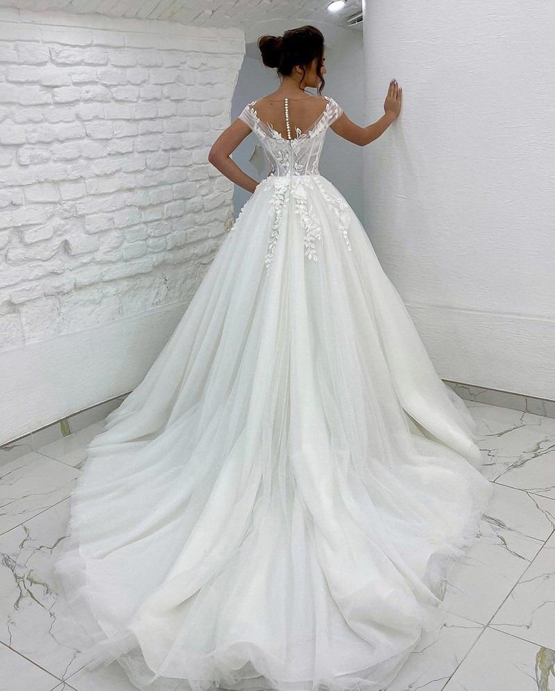 Vestido de novia de princesa con hombros descubiertos y apliques de encaje 3D, estilo bohemio, para novia, hecho a medida 