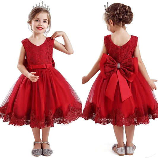 2023 Abito da festa per il compleanno del matrimonio di nuova moda abito Christams per ragazza 1-5 anni vestito da ragazze vestiti tutu vestidos abiti per bambini