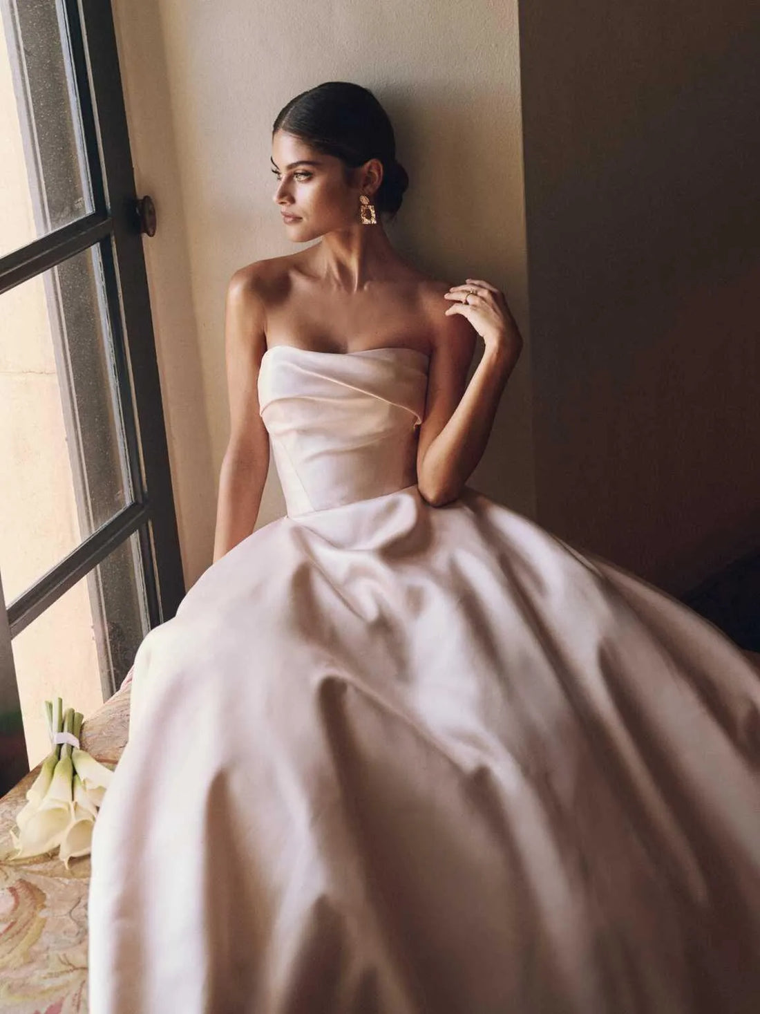 Simply Flawless in Pink Satin Vestido De Novia Wedding Dress Bow Court Train Dress Mermaid Modern Satin Princess Gown Satin