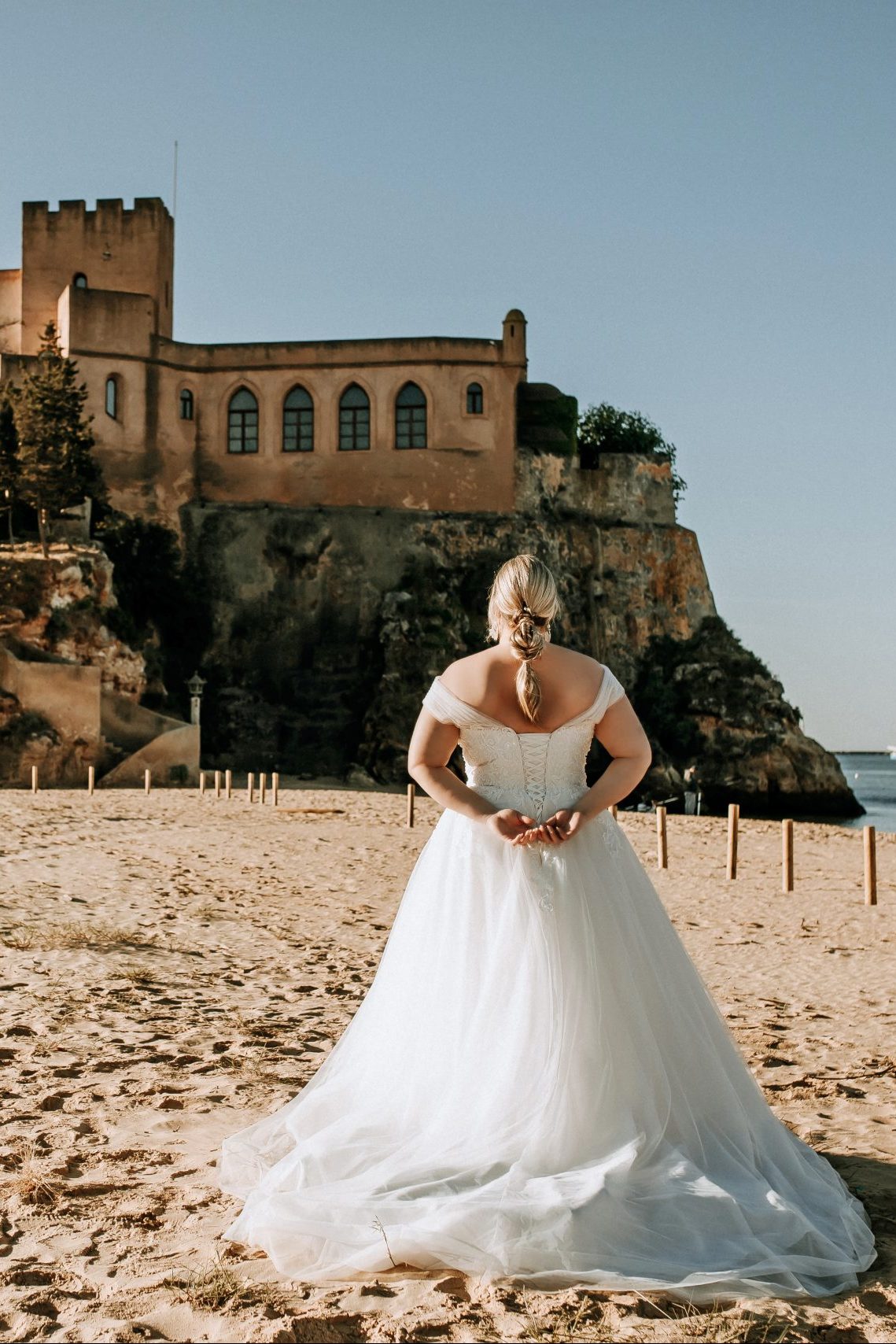 Robes de mariée de plage plus taille hors épaule en V en V Leste à lacets arrière Bride Bride Lace Applique A-Line Vestidos de Novia