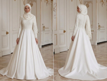Islamisches Hochzeitskleid hijab-freundlich