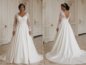 Elfenbein Plus-Size Hochzeitskleid Klassisches Brautkleid