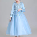 Kids Dress For Girls Wedding Party Frock Flower Gown Princess Dress Girl Children's Tutu Embroidery Beads Long Dress ck683 Sarah Houston