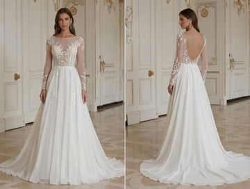 Spitzenhochzeitskleid für Strandhochzeit, Spitze, leicht