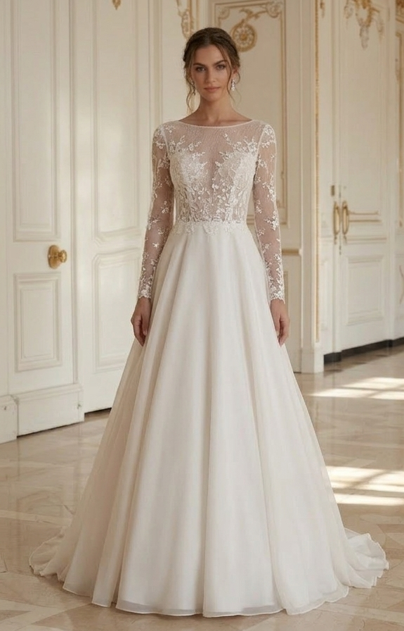 Rochie de mireasă din dantelă pentru nuntă de vară, dantelă ușoară