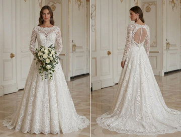Robe de Mariée en Dentelle Pour Mariage Traditionnel Nuptiale