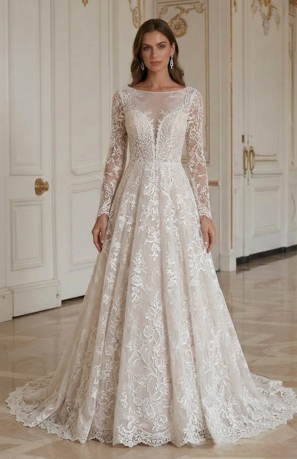 Rochie de mireasă din dantelă la reducere, stil dantelă pentru mireasă