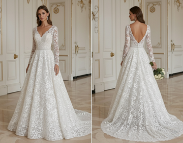Lace Wedding Dress With Floral Lace Pattern