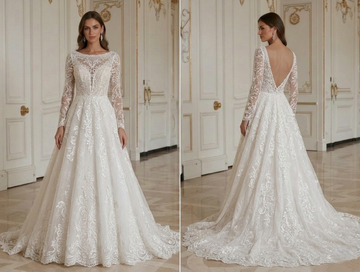 Lace Wedding Dress With Long Train Bridal Style