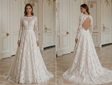 Lace Wedding Dress With Open Back Lace Detail