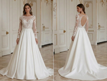 Vestido de Noiva em Renda com Design Suave e Elegante