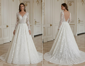 Rochie de mireasă din dantelă cu material elastic