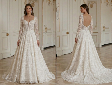 Lace Wedding Dress With Structured Lace Bodice