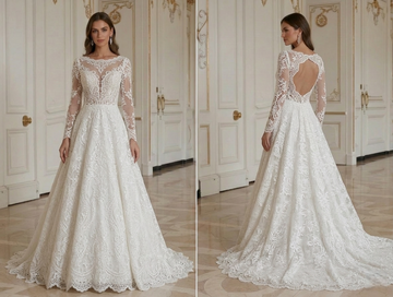 Spitzenhochzeitskleid mit traditionellem Design
