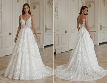 Lace Wedding Dress With Train Elegant Bridal
