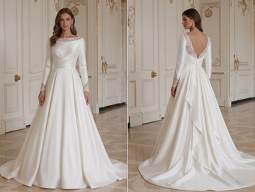 Long Sleeve Wedding Dress Feminine Elegant Fit