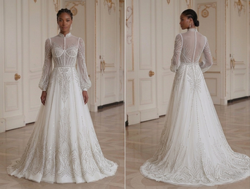 Long Sleeve Wedding Dress For Black Tie Wedding