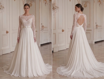 Long Sleeve Wedding Dress For Destination Wedding Bridal
