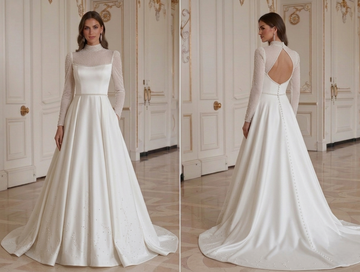 Long Sleeve Wedding Dress For Modern Ceremony Bridal