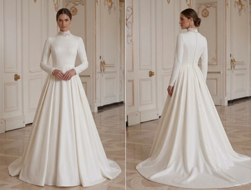 Long Sleeve Wedding Dress For Modest Bride Bridal